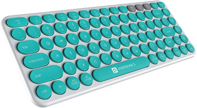 Portronics POR 348 Bluetooth, Wireless Handheld Multi-device Keyboard Compatible with Desktop, Laptop, Mac Bubble 2.0(White)