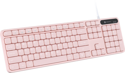 Portronics Ki-Pad 3 USB Wired Keyboard, Noise-free Typing, Large Keys, Function Hotkeys Wired USB Handheld Laptop Keyboard Compatible with Desktop, Laptop, Mac stand support,multimedia_keys,Ki-Pad 3 USB Wired Keyboard, Noise-free Typing, Large Keys, Function Hotkeys(Pink)