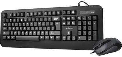 ASTRUM KC120 Wired Keyboard + Mouse Combo Set in Black Color Wired USB Multi-device Keyboard(Black)