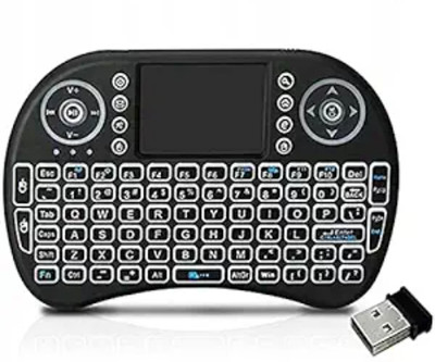 GUGGU BGF_866A_Mini Wireless Keyboard with Light with Attach, Mouse for pc, Tablets Wired USB Thumb-size Multi-device Keyboard Compatible with Desktop, Laptop, Mac(Black)