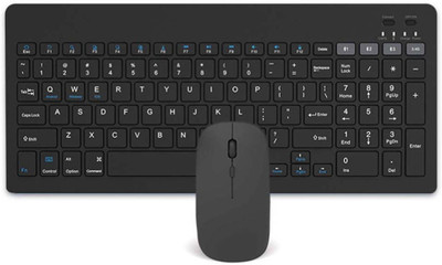 TECPHILE KB2858 - Multi-Device Wireless Keyboard and Mouse Combo Wireless, Bluetooth Handheld Multi-device Keyboard Compatible with Desktop, Laptop, Tablet, iPad, Mac(Black)