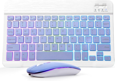 VENDICS KEY BOARD WITH MOUSE Bluetooth Laptop-size Multi-device Keyboard Compatible with iPad(Purple)