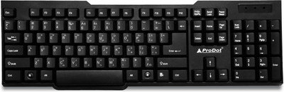 PRODOT Choice-Telugu with 104 Keys Wired USB Standard Multi-device Keyboard Compatible with Desktop, Laptop, Mac stand support,Telugu(Black)