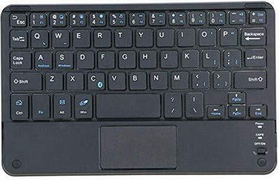 TECHGEAR Windows PC 59 Keys Ultra Slim Mini Bluetooth Keyboard with Touch Pad Panel Bluetooth Standard Multi-device Keyboard Compatible with Desktop, Laptop, Mac(Black)