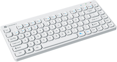 Portronics Bubble, 2.4 GHz & Bluetooth 5.0 Connectivity, Noiseless Experience Bluetooth, Wireless Handheld Multi-device Keyboard Compatible with Desktop, Laptop, Tablet, iPad, Mac(White)