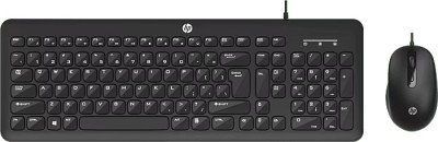 HP KM160 Wired Mouse and Keyboard Wired USB Multi-device Keyboard(Black)