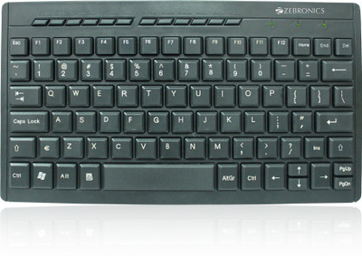 ZEBRONICS ZEB-K04 Mini Multimedia Wired USB Multi-device Keyboard(Black)