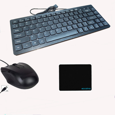 RSG PRODOT 217 MINI COMBO OF 3 ITEM Wired USB Laptop-size Multi-device Keyboard Compatible with Desktop, Laptop, Mac(Black)