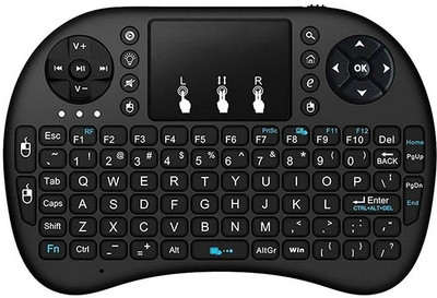 AUSHA Wireless Mini Keyboard with Touchpad and LED Backlight - 3-in-1 Wireless Standard Multi-device Keyboard Compatible with Desktop, Laptop, Mac(Black)