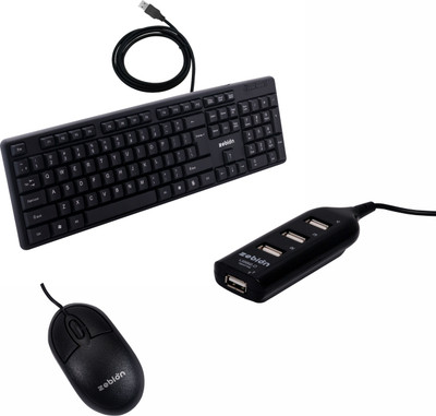 zebion K500 keyboard + Elfin Mouse + Pronot 101 USB hub (Pack of 3) Wired USB Standard Multi-device Keyboard Compatible with Desktop, Laptop, Mac Easy to Use,Plug and Play,Quick, Comfy Durable body(Black) zebion K500 keyboard + Elfin Mouse + Pronot 101 USB hub (Pack of 3) Wired USB Standard Multi-device Keyboard Compatible with Desktop, Laptop, Mac Easy to Use,Plug and Play,Quick, Comfy Durable body(Black)