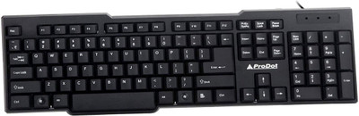 PRODOT Maestic Basket Standard Wired USB Keyboard - KB 207s with Rupee Font Key Wired USB Standard Multi-device Keyboard Compatible with Desktop, Laptop, Mac stand support,KB-207S Standard Wired USB Keyboard(Black)