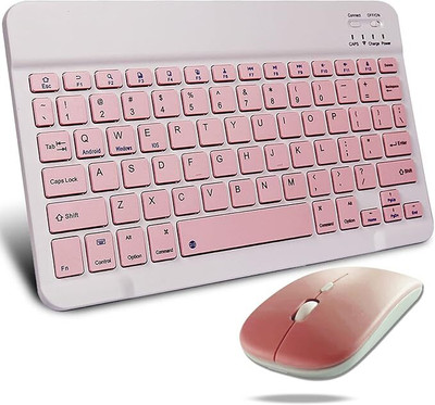 MILICRYSTAL keuborad with moues Bluetooth Laptop-size Multi-device Keyboard Compatible with iPad(Pink)