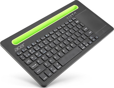Acer SwiftConnect Rechargeable Keyboard with Cradle & Touchpad Wireless, Bluetooth Standard Multi-device Keyboard Compatible with Mac, Laptop, Desktop, Tablet(Black)