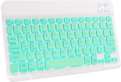 Astrill Wireless Bluetooth Keyboard and Mouse Combo, Slim LED Keyboard for iOS/Android Wireless, Bluetooth Standard Multi-device Keyboard Compatible with Desktop, Laptop, Tablet(Teal)