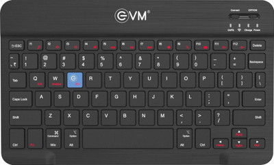 EVM EnEdge WLKM Bluetooth Standard Multi-device Keyboard Compatible with Desktop, Laptop, Mac Compact, Wireless, Portable, 150 mah Battery(Black)