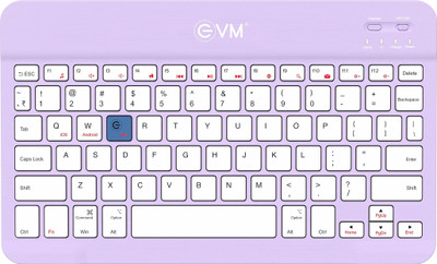 EVM WLKM Bluetooth Standard Multi-device Keyboard Compatible with Desktop, Laptop, Mac Compact, Wireless, Portable, 150 mah Battery(Purple)