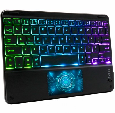 TECPHILE HB119D Wireless Keyboard with Multi-Color Touchpad & RGB Backlight Bluetooth Multi-device Keyboard(Black)