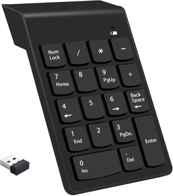 RyzCare Wireless Number Keyboard Slim Mini Numeric keyboard pad 18 Keys Wireless Multi-device Keyboard(Black)