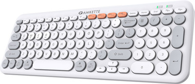 AMKETTE Optimus XL 4 in 1 Bluetooth, Wireless Standard Multi-device Keyboard Compatible with Desktop, Laptop, Mac, Tablet(White)