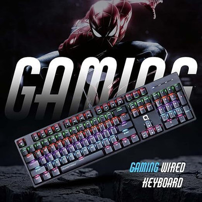 Quantron QKB-18 Wired USB Standard Multi-device Keyboard Compatible with Desktop, Laptop, Mac, Tablet(Black)