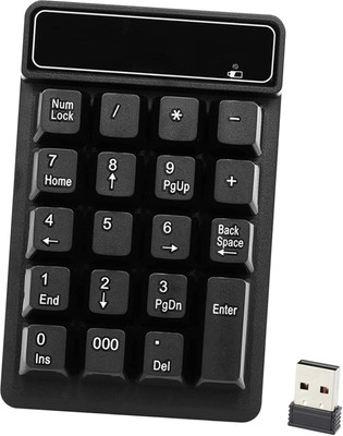 RyzCare 2.4Ghz Wireless Numeric Keypad Mechanical Feel Number Pad Keyboard 19 Keys Wireless Handheld Multi-device Keyboard(Black)