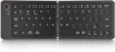 SOCHEP Foldable Wireless Multi-Device Keyboard Bluetooth 5.1 Noiseless, Compact Size Bluetooth Standard Multi-device Keyboard Compatible with Desktop, Laptop, Mac(Black)