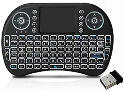 GUGGU BGF_867A_Mini Wireless Keyboard with Light with Attach, Mouse for pc, Tablets Wired USB Thumb-size Multi-device Keyboard Compatible with Desktop, Laptop, Mac(Black)