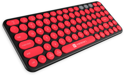 Portronics POR 347 Bluetooth, Wireless Handheld Multi-device Keyboard Compatible with Desktop, Laptop, Mac Bubble 2.0(Black)