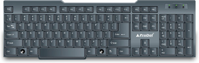 PRODOT QWERTY Keyboard with Low Profile Keys for Windows, Mac, PC, Laptop (KB-207s) Wired USB Standard Multi-device Keyboard Compatible with Desktop, Laptop, Mac(Black)