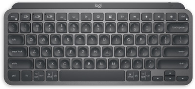 Logitech MX Keys Mini, Compact, Bluetooth, Backlit, USB-C, Metal Build Wireless Standard Multi-device Keyboard Compatible with Desktop, Laptop, Mac Mx Keys Mini(Black, Light Grey)