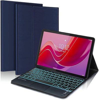 Proelite Lenovo Tab M11 11 inch, Magnetic Detachable TouchPad Built-in 7-Colors Backlit Bluetooth Standard Tablet Keyboard Compatible with Desktop, Laptop, Mac(Dark Blue)