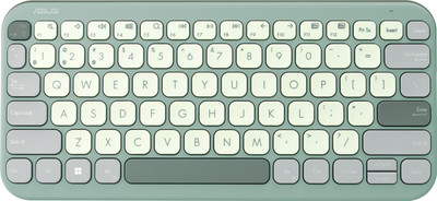 ASUS Marshmallow KW100 Bluetooth Laptop-size Multi-device Keyboard Compatible with Desktop, Laptop, Mac Easy to Use,Plug and Play,Quick, Comfy Durable body(Green Tea Latte)