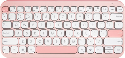ASUS Marshmallow KW100 Bluetooth Laptop-size Multi-device Keyboard Compatible with Desktop, Laptop, Mac, Tablet(Rose Pink, White)