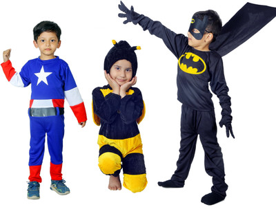 FRAIVIKO Normal Capatain America and Honey Bee and Batman Kids Costume Wear