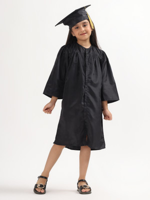 FASHION MINIS Black Graduation kids Gown/Coat for Boys & Girls 2 to 8 Years Kids Costume Wear