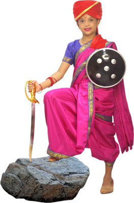 NATKHATdress Rani Laxmi Bai Kids Costume / Jhansi Ki Rani Costume Kids Costume Wear