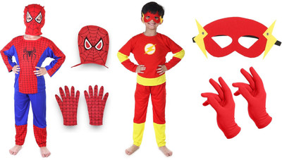 UNIECROUNE KIDS Spidermann and Flashh Kids Costume Wear