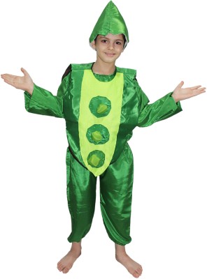 KAKU FANCY DRESSES Vegetable Costume Peas Dress for Boys & Girls - Green, 8-9 Years Kids Costume Wear