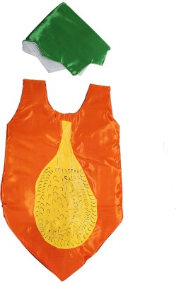 KAKU FANCY DRESSES Papaya Fruit Costume Cutout with Cap For Boys & Girls (Freesize 3-12 Yr) Kids Costume Wear