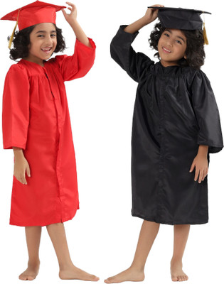 ECOM FASHION HUB Graduation Coat/Gown with cap for school and farewell combo 2pcs 2 to 8 years Kids Costume Wear
