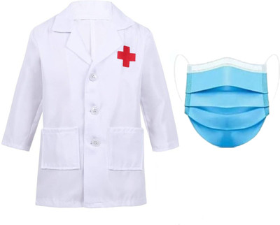 ECOM FASHION HUB Doctor kids dress/coat with mask 2 to 8 years Kids Costume Wear