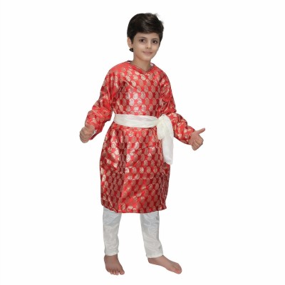 KAKU FANCY DRESSES Gujarati Garba Dress for Boys, Traditional State Costume Set - Red, 5-6 Yrs Kids Costume Wear