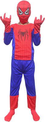 Anush Enterprises Spiderman Dress without Mask Gloves & Socks Kids Costume Wear