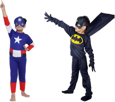Silai N Captain America + Batman Kids Costume Wear