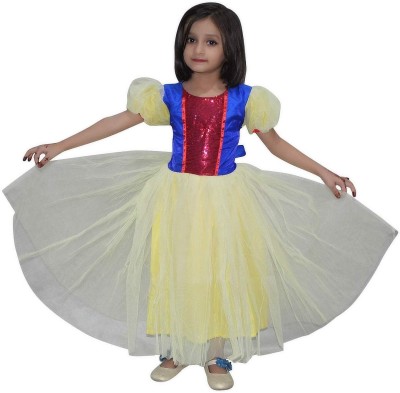 KAKU FANCY DRESSES Princess Snow White Costume For Girls, Theme Party Dress - Yellow, 3-4 Yrs Kids Costume Wear