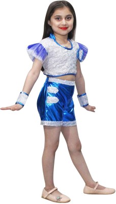 KAKU FANCY DRESSES Sequin Work Dance Costume For Girls, School Annual Function Dress For 3-4 years Kids Costume Wear