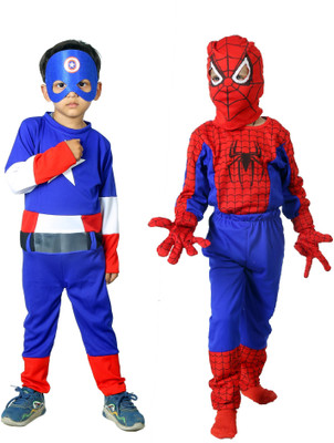 FRAIVIKO Normal Captain America and Spiderman Kids Costume Wear