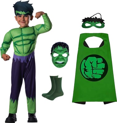 Fany Hulk Full Dress (costume, mask, sock and backshowl) Kids Costume Wear