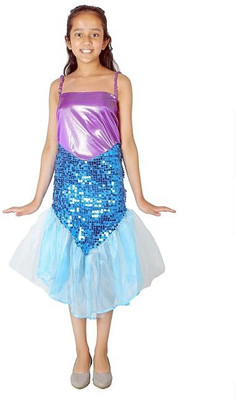 SILAYI BY RENU MEHRA Princess Mermaid with Accessories for Little Girls Birthday Party 4-6 Years Kids Costume Wear