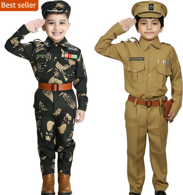 Fancy Steps Police and army combo-10 Kids Costume Wear